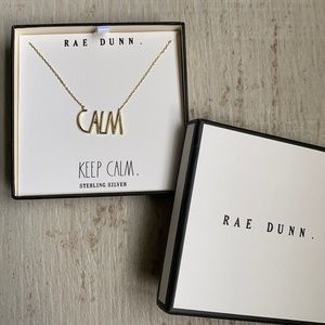 RAE DUNN “Calm” 14k gold plated necklace